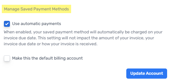 manage saved payments