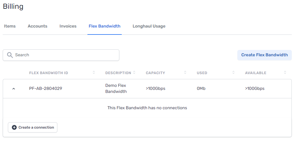 flex bandwidth page