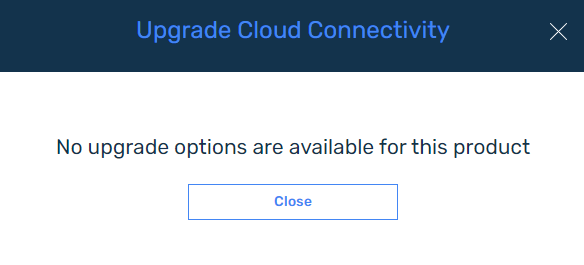 screenshot of upgrade error