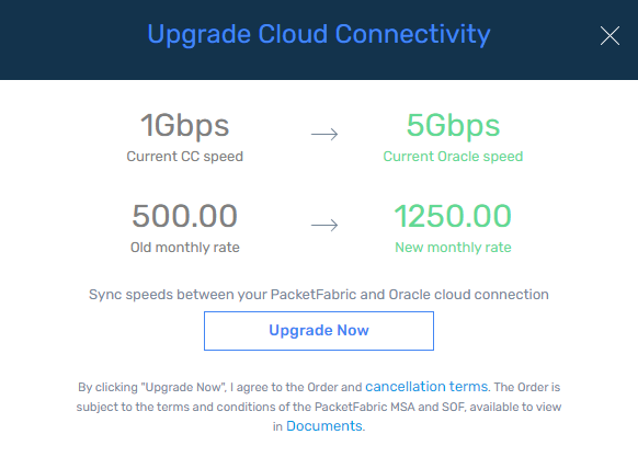 screenshot of Oracle upgrade
