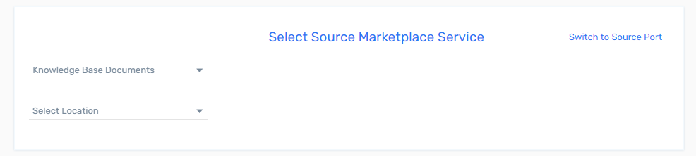 screenshot of the marketplace source menus