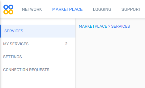 screenshot of the marketplace nav menus